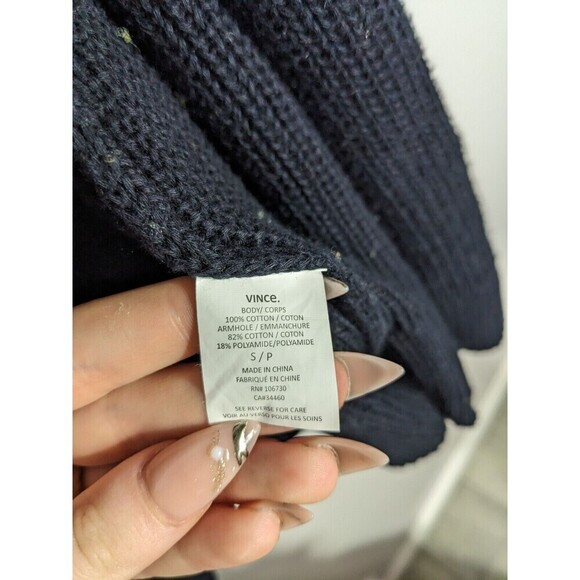 Vince Navy Blue Open Front Cardigan Sweater Women's Size S - Picture 5 of 5
